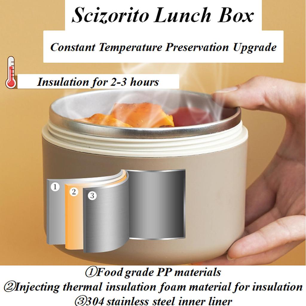 Izolowany termicznie pojemnik bento na lunch i torba, termosowy pojemnik na lunch na pojemniki na gorące jedzenie, pojemnik ze stali nierdzewnej do przygotowywania posiłków, hermetyczny