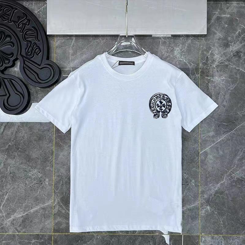 D41 CHROME HEARTS 2026 Summer New High Quality Cotton Round Neck Loose Large Size Men's and Women's T-shirt Couple T-shirt