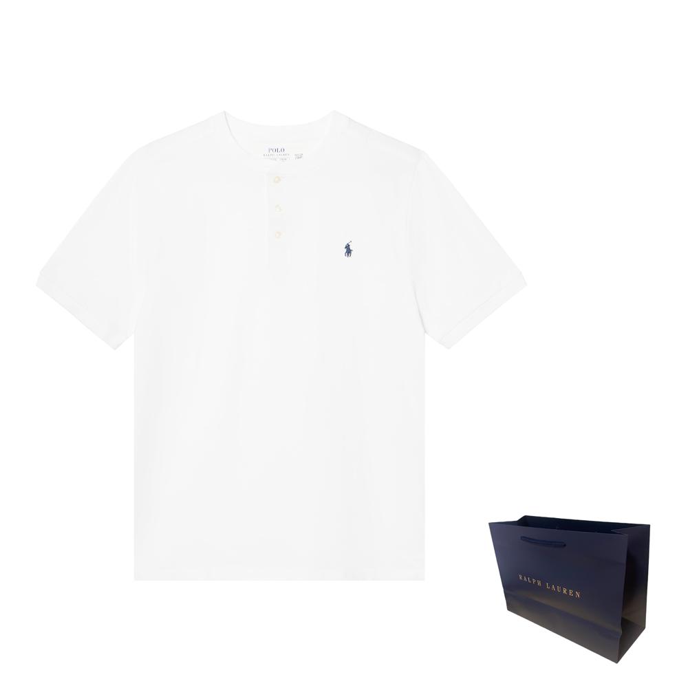 Polo Ralph Lauren Gładki bawełniany dzianinowy T-shirt Dziecięce topy Biały 323925323-005