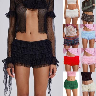 Lolita Sweet Ruffled Low-Waist Hot Pants - European American Sexy Style (SU3658)