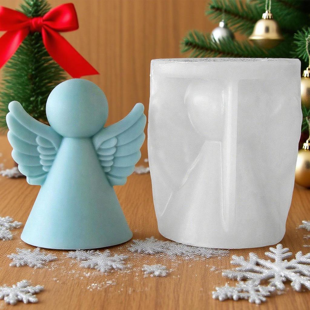 Angel Silicone Mold 3D Angel-Shaped Molds for Epoxy Resin Easy Release Crafts Maker Aid for Muffin Soap Dessert Clay Chocolate