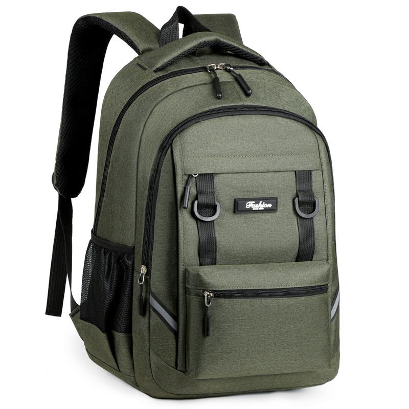 

Мужской и женский многокарманный рюкзак - Просторный водонепроницаемый дизайн для интенсивного использования в школе и во время поездок на работу зелёный