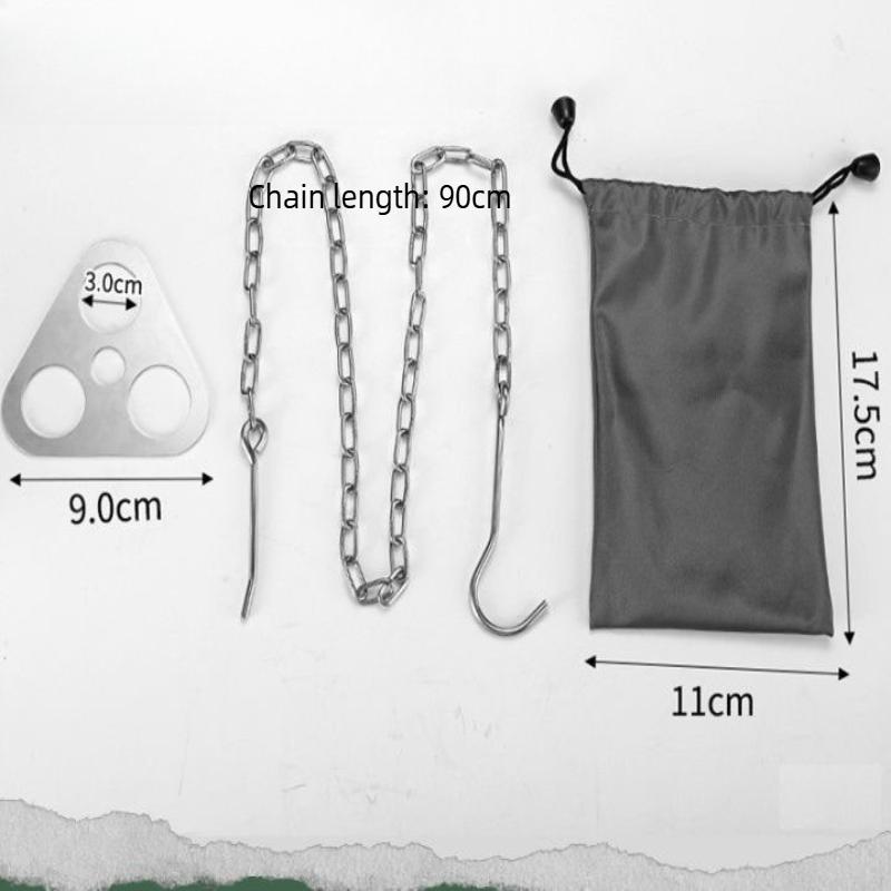 Outdoor BBQ Tripod Portable Detachable Hanging Rack Stainless Steel Camping Bonfire Cooking Pot Stand Set