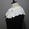 Fashion White Detachable False Collar Ruffle Shawl Wrap Women Elegant Hollow Out Embroidery Leaves Decorative Capelet