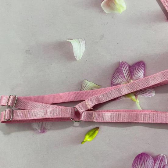 1 Set Women Bra Panties Thigh Ring Set Bow-knot Decor Sleeveless Backless Low-cut Pornographic Romantic Night