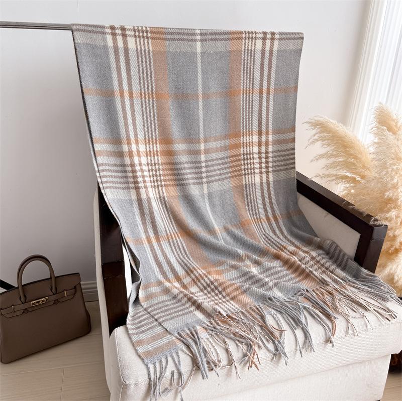 

Imitation Cashmere Plaid Tassel Scarf Women Thickened Warm Winter Shawl Wrap Scarves Pashmina Foulard Bufanda 62x200cm