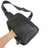 Men'S Breast Bag, Genuine Leather Men'S Bag, Casual Shoulder Bag, Large Capacity Messenger Bag, Black Cowhide.