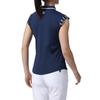 FootJoy Women's Shoulder Stripe Cap Sleeve Shirt, Navy, Size M (FJW-S24-S11, 81956-M)