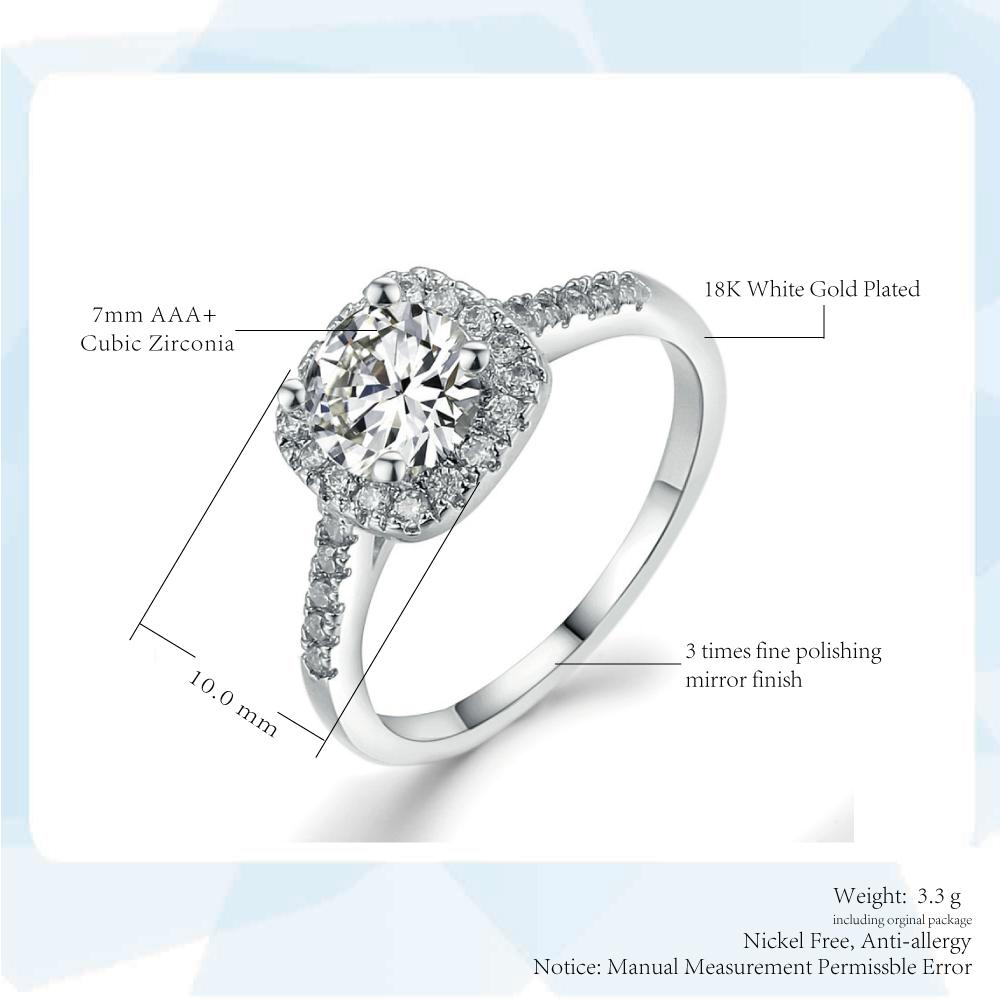 New Fashion Wedding Rings For Women Classic All Size Zircon White Gold Color Engagement Anniversary Ring Jewelry  R531