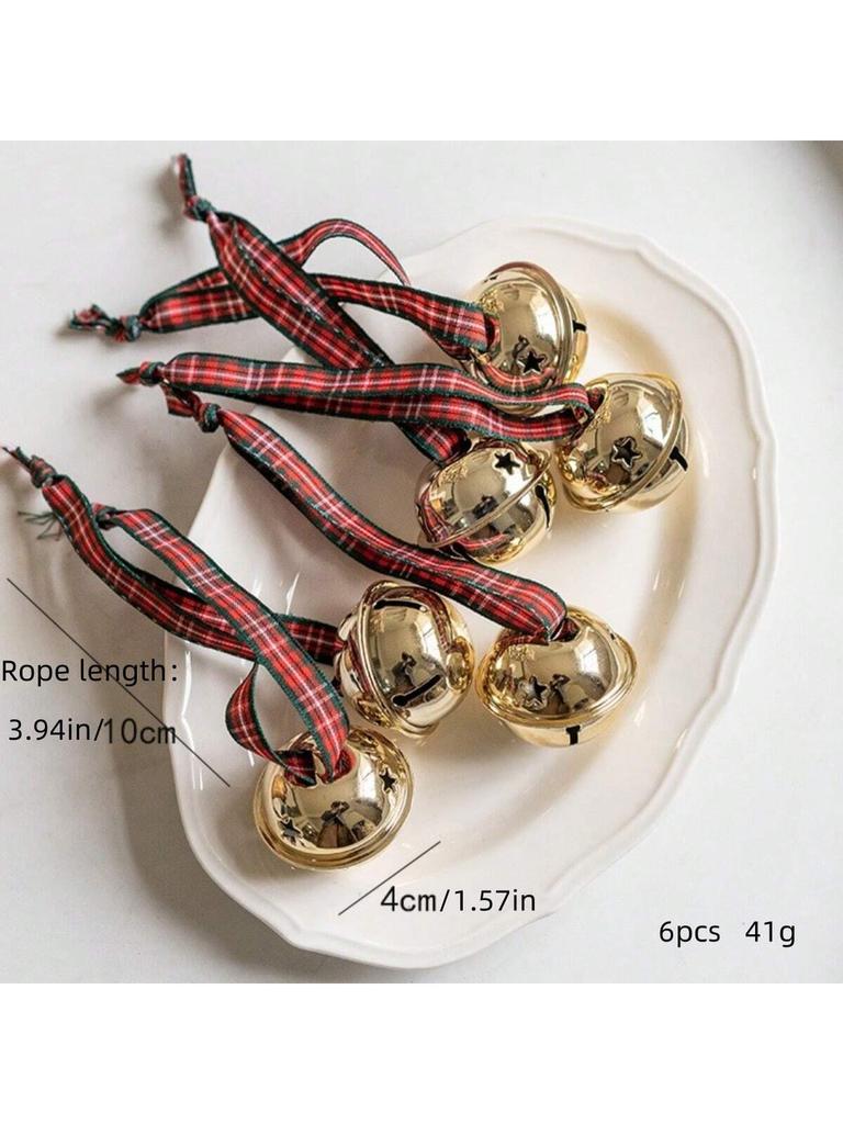 6PCS Christmas Bell Pendant, Christmas Decoration Pendant, Christmas Tree Decoration Pendant
