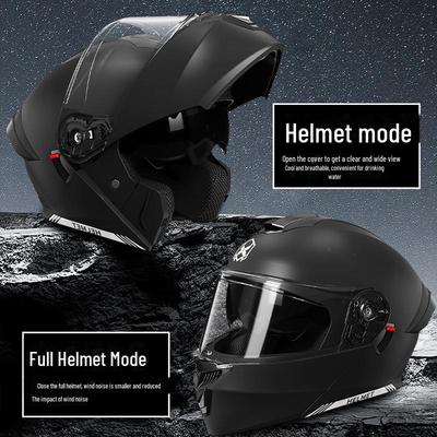 3C/Dot Certified Men's Flip-Up Motorcycle Helmet – Winter Ready, Electric, Four-Season Safety Helmet