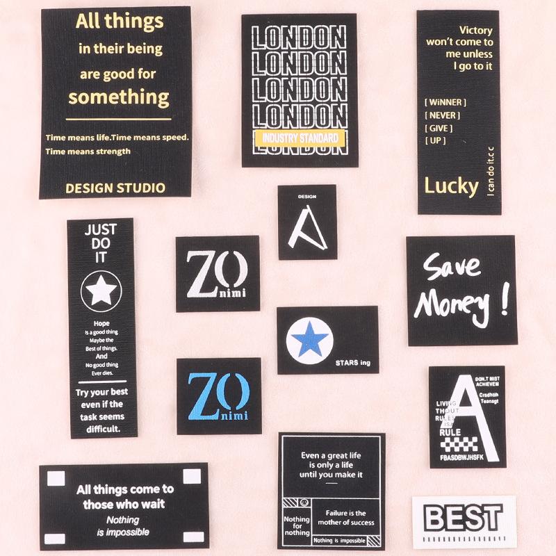 Hole Repair Sticker Accessories Offset Printing Flower Cloth Label Self-Adhesive Leather Jacket Down Jacket Patch Sticker English Letter Cloth Sticker