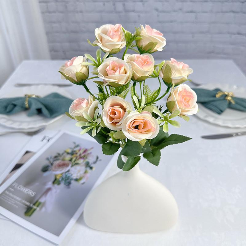 Flower Rose Fake Bouquet Hotel Interior Wedding Decor Bright Color Creative