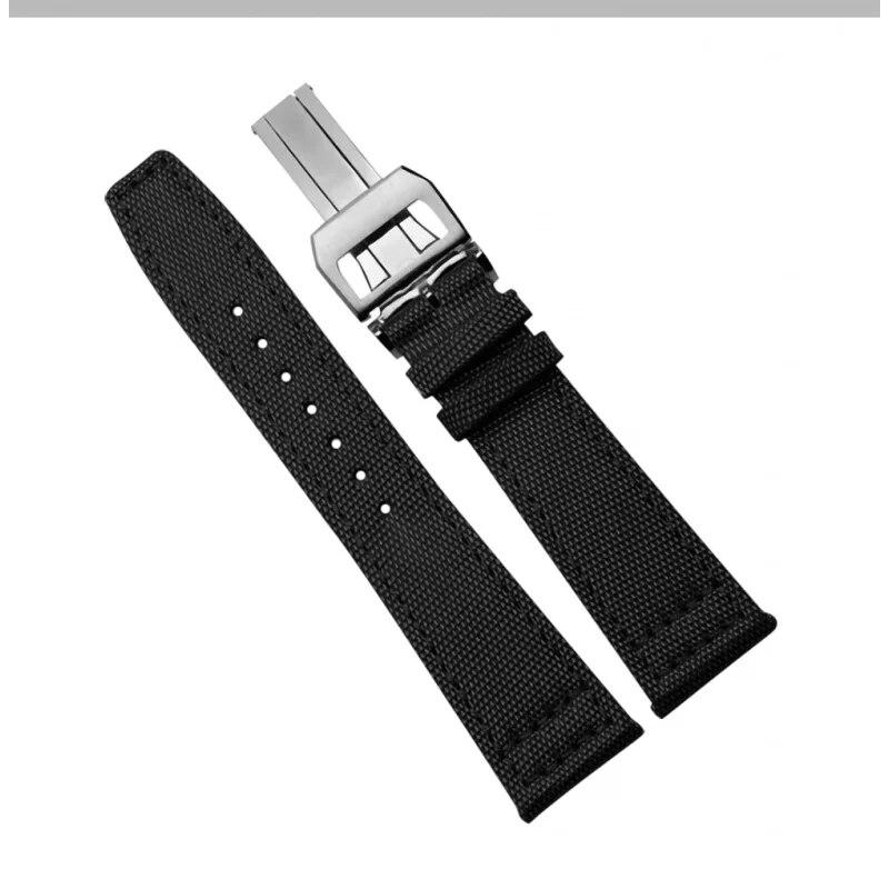 20mm 21mm 22mm Nylon Canvas Fabric Watch Band for Iwc Pilot Spitfire Timezone Top Gun Strap Folding Clasp Belts Wristwatch Strap