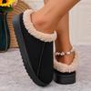 Women Fluffy Slippers for Autumn and Winter Indoor EVA Thick Sole Anti-Slip and Warm Unisex Slippers Winter Snow Boots
