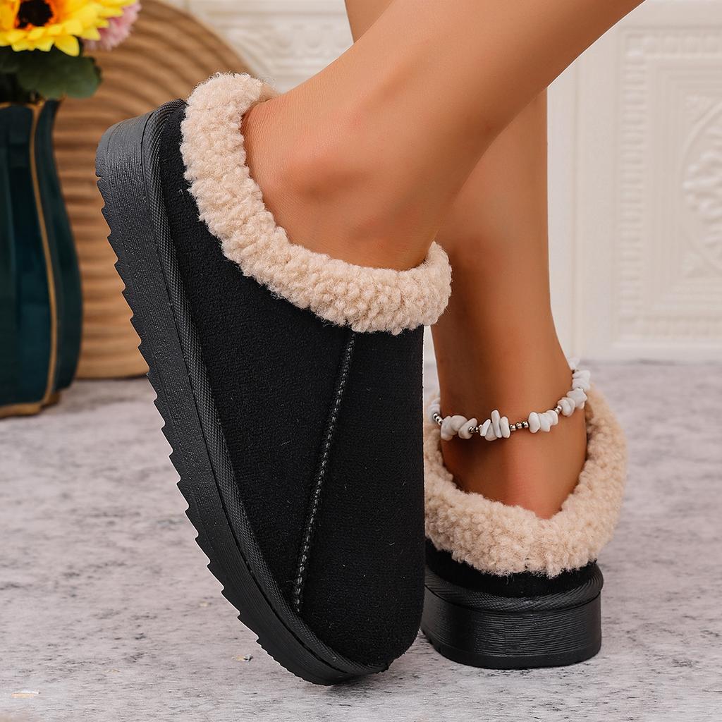 Women Fluffy Slippers for Autumn and Winter Indoor EVA Thick Sole Anti-Slip and Warm Unisex Slippers Winter Snow Boots