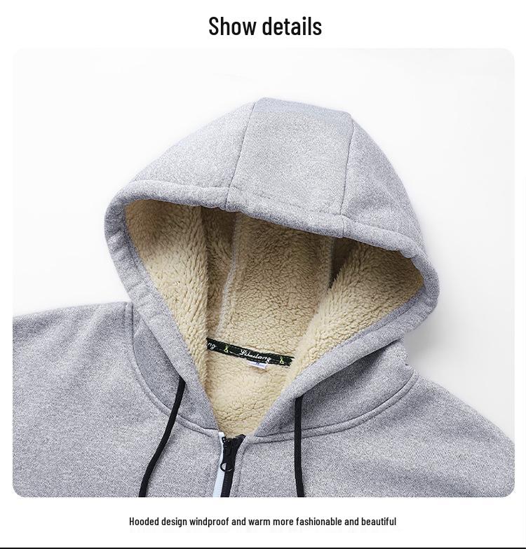Autumn/Winter 2025 European Lambswool Thick Cardigan Hoodie Sweatshirt