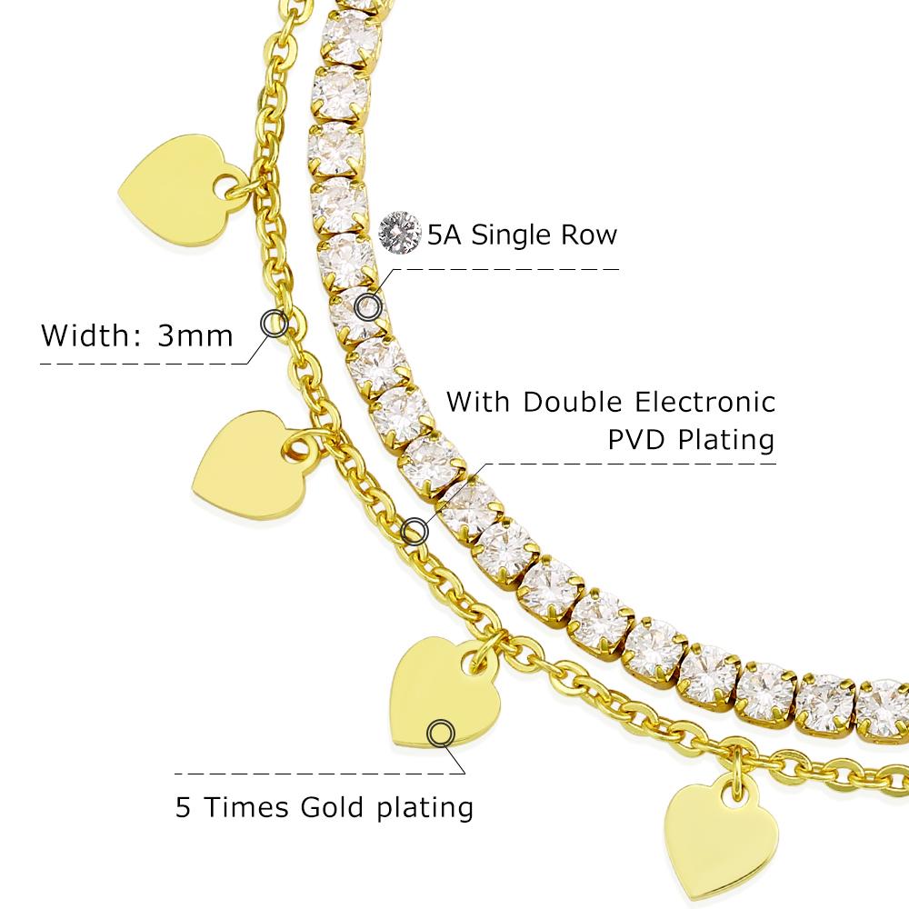 KRKC Sexy Women Jewelry Heart Initial Boho Beach Ankle Bracelet Layered Foot Chain Infinity Love 14 Karat Gold Anklet Cuban Link