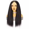 Long Straight Wig Middle Part Yaki Texture Black Synthetic Hair Women