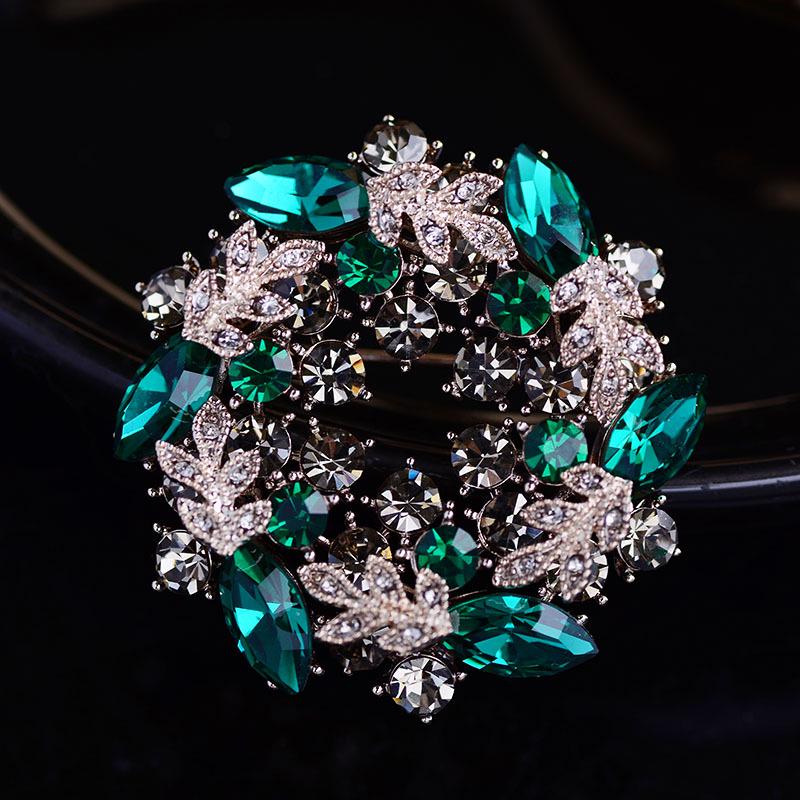 

Элегантная мини-брошь-венок в стиле ретро-барокко - Модный, креативный и милый аксессуар для одежды. зелёный