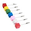 7pcs Card Stands Simple Portable Table Number Holders with Colorful Wooden Base for Photos Cards Notes Decoration