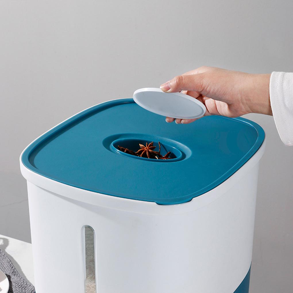 10KG Rice Bucket Dispenser Sealed Grain Case Cereal Food Storage Box Moisture-proof Transparent Powder Boxes Tank