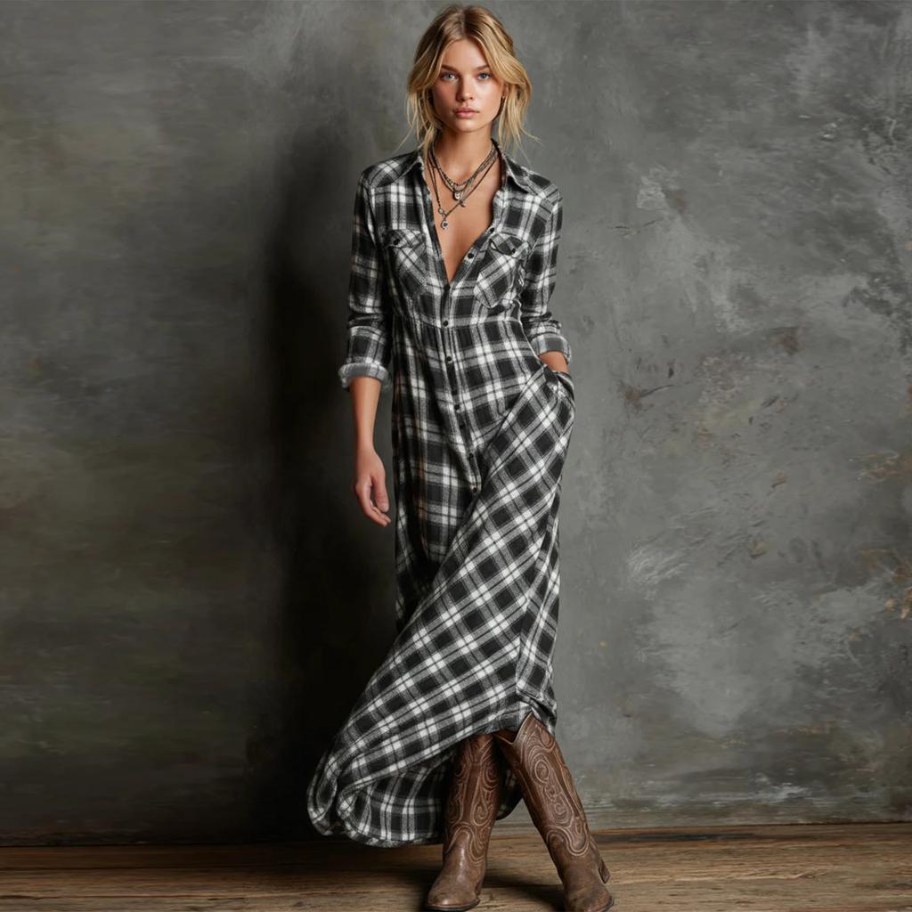 Dames Modieuze Elegante Jurk met Lange Mouwen