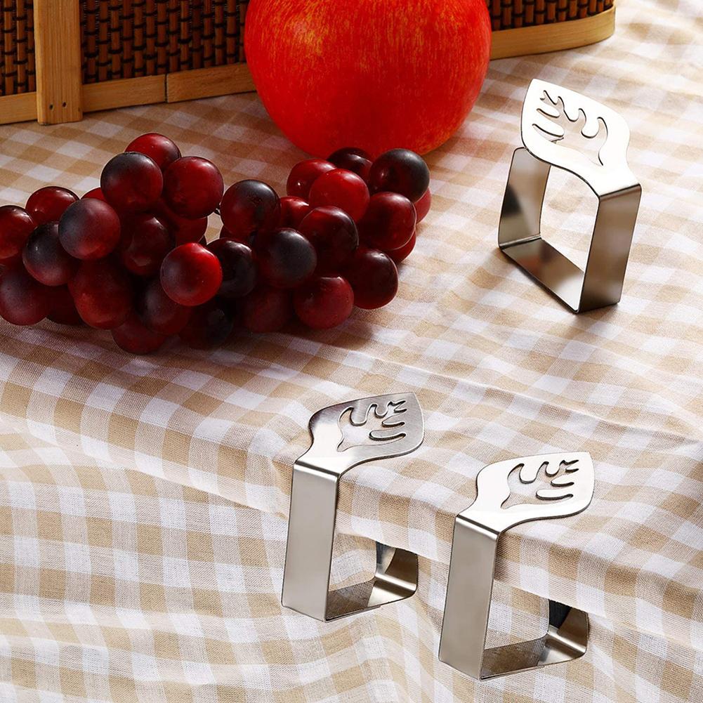 4PCS Stainless Steel Table Cloth Clips Adjustable Table Cover Clamps Table Cloth Holders for Home