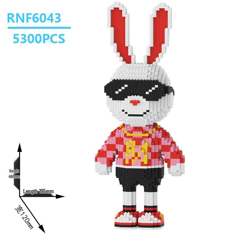 Chaole Sen LEGO-Compatible Rainbow Rabbit Building Blocks Educational Puzzle Toy for Kids and Decoration