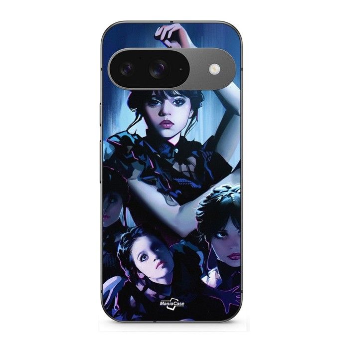 Coque pour Google Pixel 9 wednesday Mercredi Addams noir