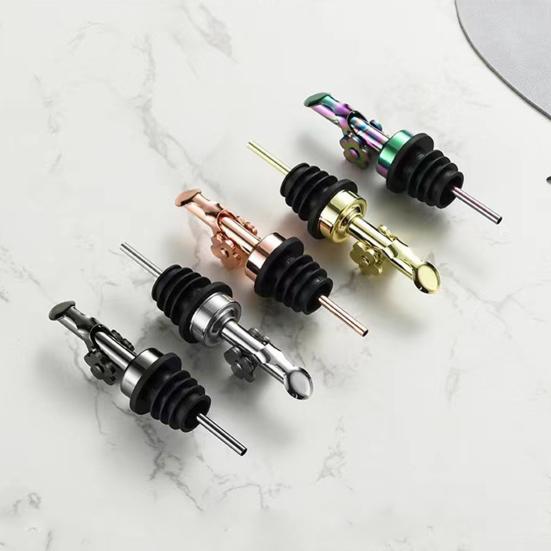 Wine Pourer Stylish Stainless Steel Wine Pour Spout Dust-proof Oil Bottle Pourer for Home Kitchen Bar