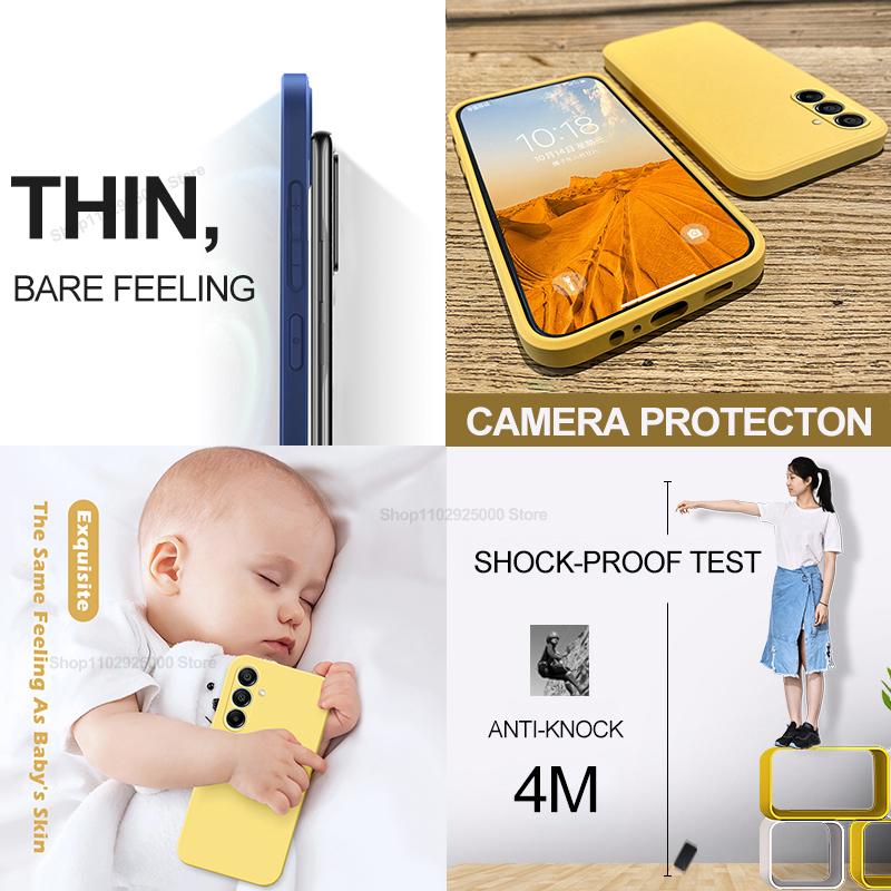 For For Samsung A15 Case Luxury Liquid Silicone Phone Cases For Samsung Galaxy A15 A 15 SamsungA15 Shockproof Soft Cover