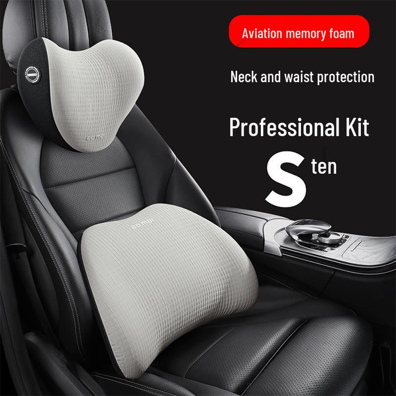 Polo Golf Bora Car Lumbar Support & Neck Pillow - Premium Memory Foam Massage Headrest