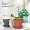 5.7Inch Plastic Flower Pots for Indoor Outdoor Planters with Drainage Tray Hexagon Design,Breathable Bottom,Lightweight for Balcony,Garden,Home