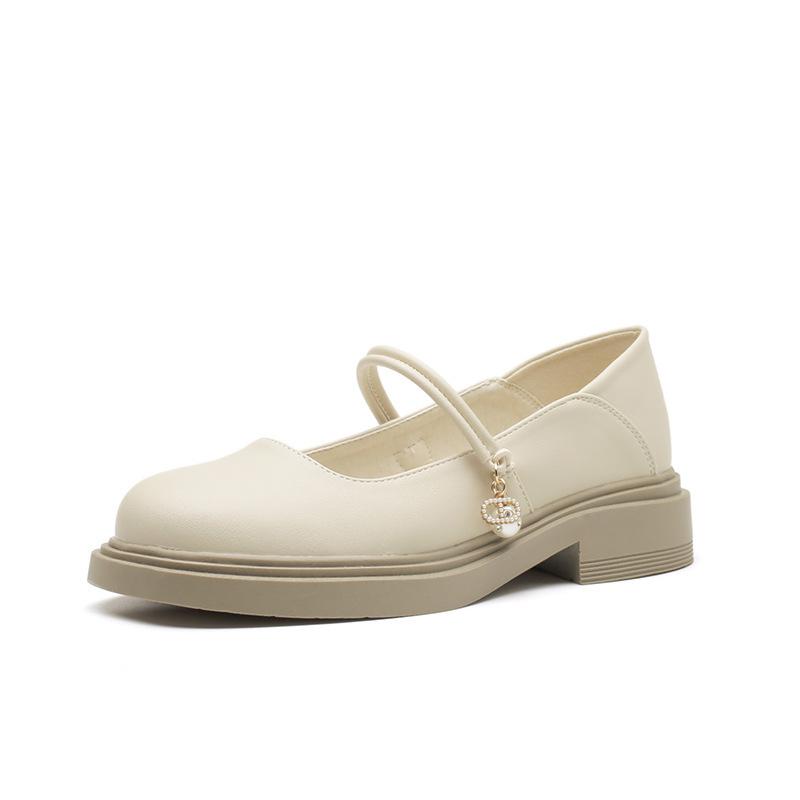 Echtes Leder flach für Huizhou Damen Schuhe Traube Mutter gleiche kleine Lederschuhe erhöht dicke Sohlen neue vielseitige Schuhe Kinder