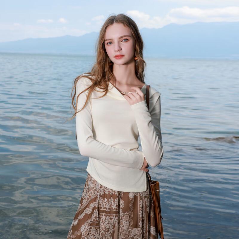 Sancai Dolman Collar Slim Fit Long Sleeve T-Shirt XL