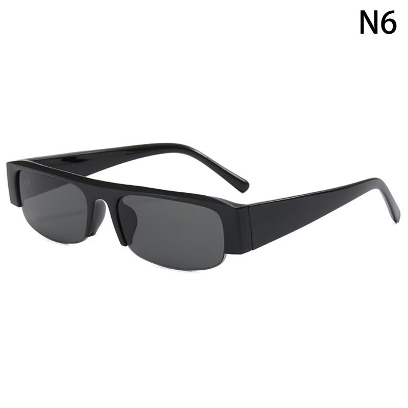 Small Rectangle Women Sunglasses Vintage Clear Lens Men Half Frame Eyewear Shades Uv400