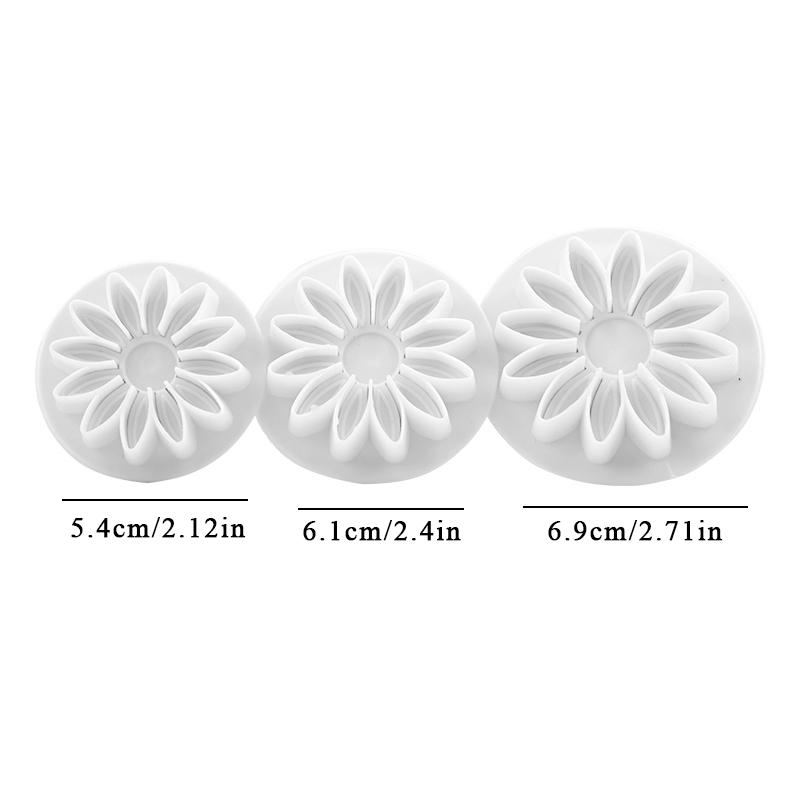 3pcs Sugarcraft Cake Decorating Tools Fondant Plunger Cutters Tools Cookie Biscuit Cake Snowflake Mold Set Baking Accessories