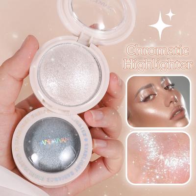 Illuminante a Lunga Durata Impermeabile con Fini Scintillii, Effetto Lucido Naturale, Illumina il Contorno e Modifica il Viso, Polvere Cotta Liscia con Scintillii Perlati