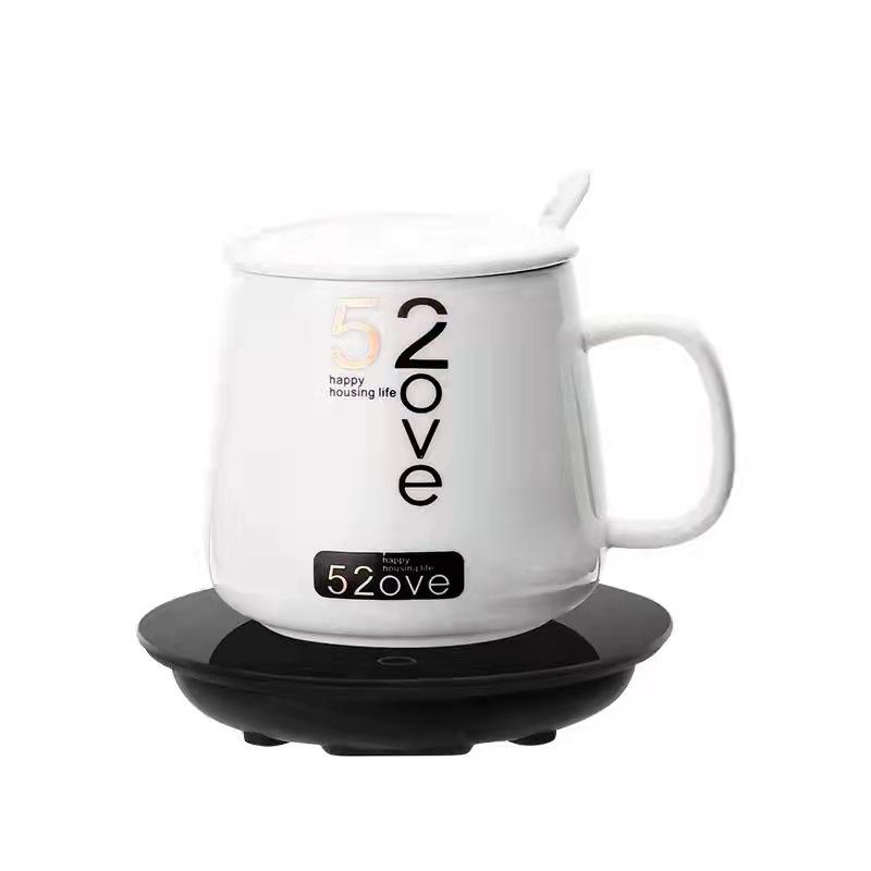 Ceramic 55-Degree Heating Coaster Set - Warm Cup & Milk Warmer Promotional Gift