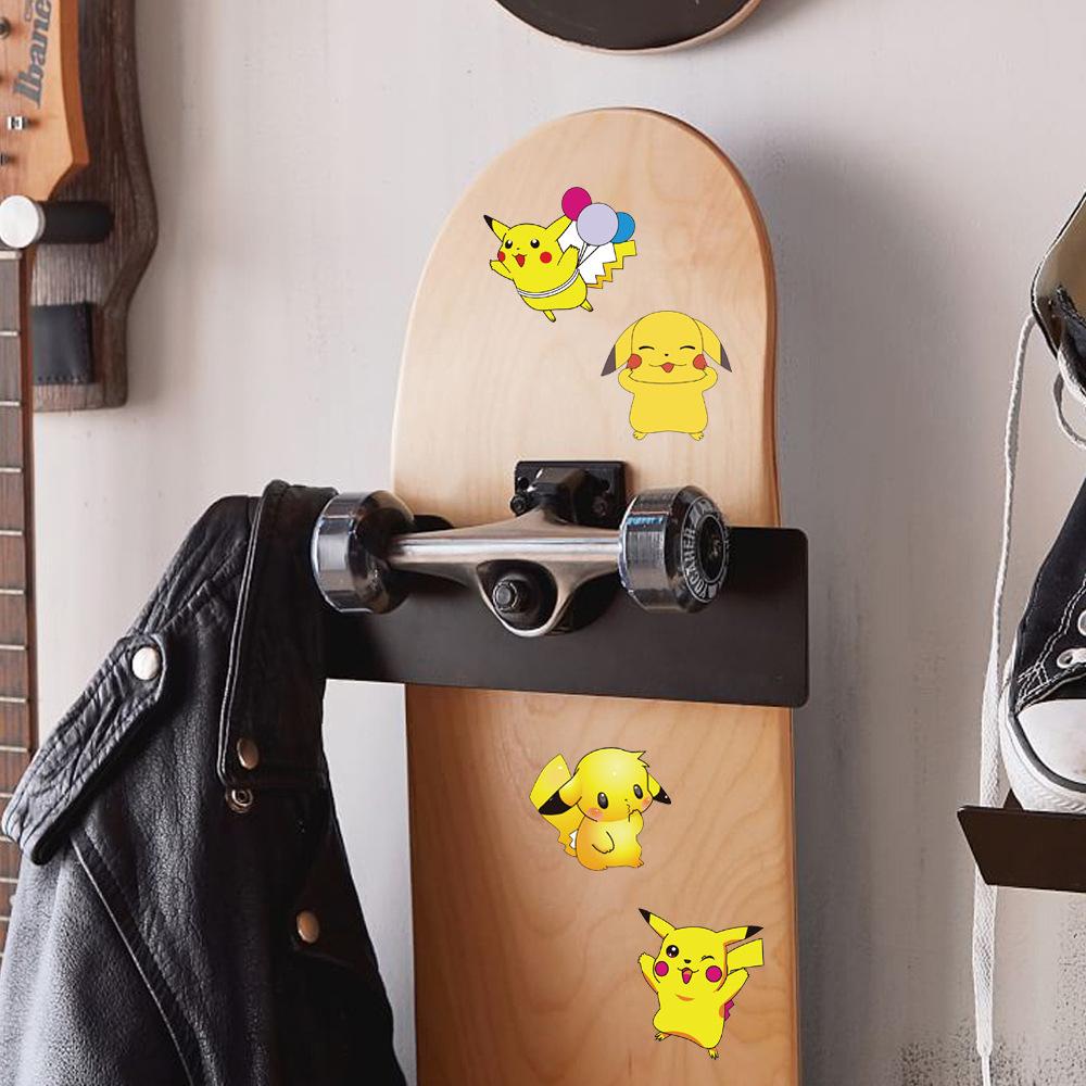 10/30/50pcs Funny Cartoon Pikachu Stickers Cute Anime  Decals Waterproof DIY Suitcase Notebook Phone Car Graffiti Sticker