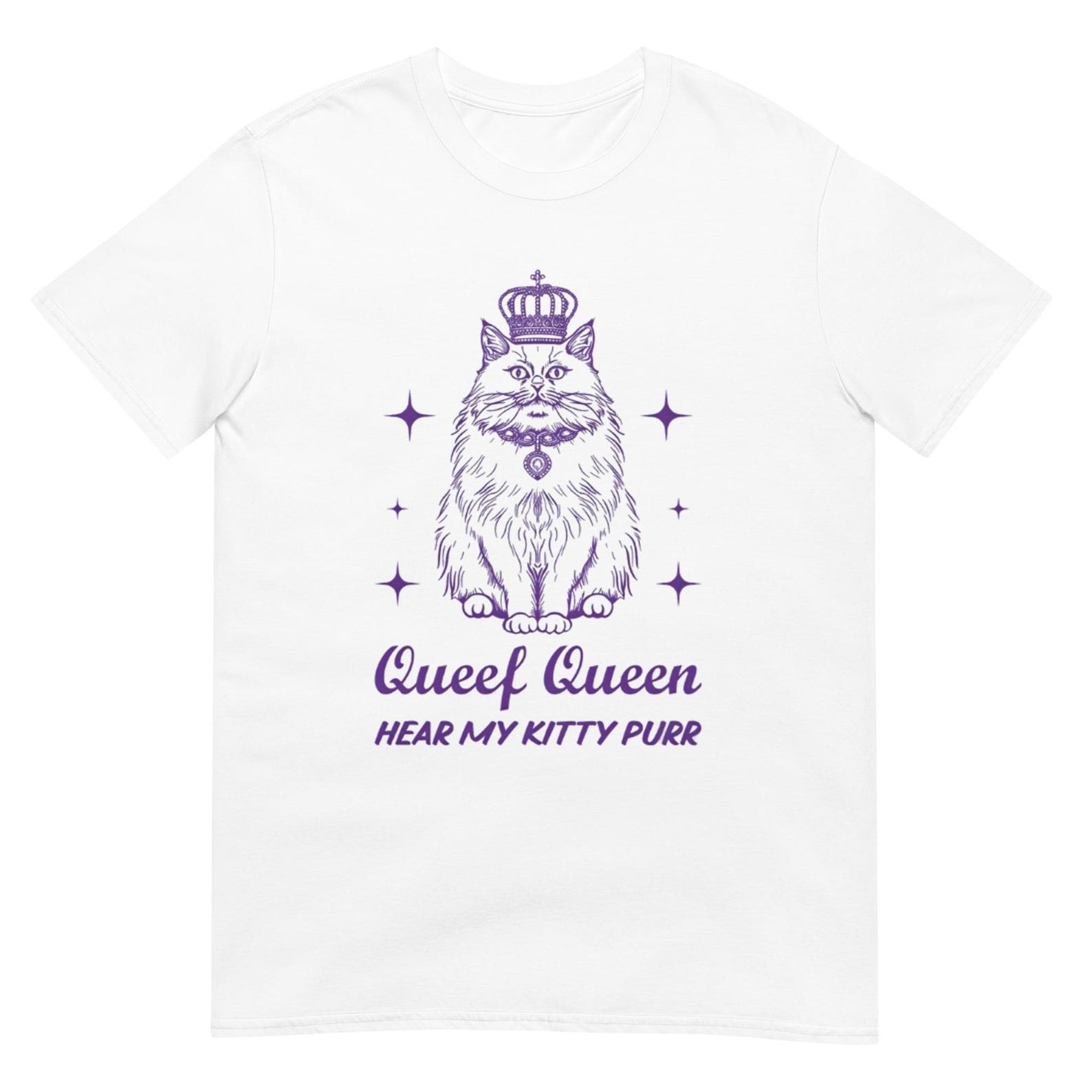 Queef Queen Fat Cat Graphic Tee, Humorous Cat Lover Shirt 2XL