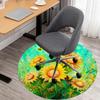 1PC sunflowers bees Office Round Area Rug, Under Office Chairs Bedroom Living Room Home Decor, Carpet for Office -1110104