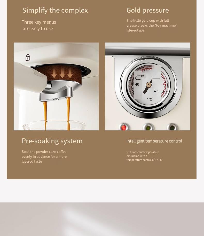 Italian Semi-Auto Coffee Machine with Large Capacity
