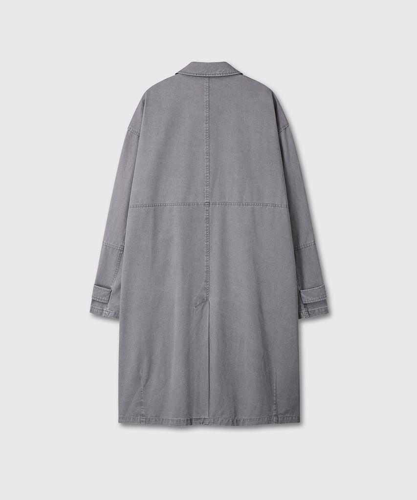 Divein Washed Cotton Mac Coat (Gray)