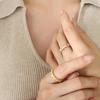 Trending Personalized Zircon Diamond Ring: Gold-Plated Titanium Steel Index Finger Jewelry, Unique and Non-Fading Design.