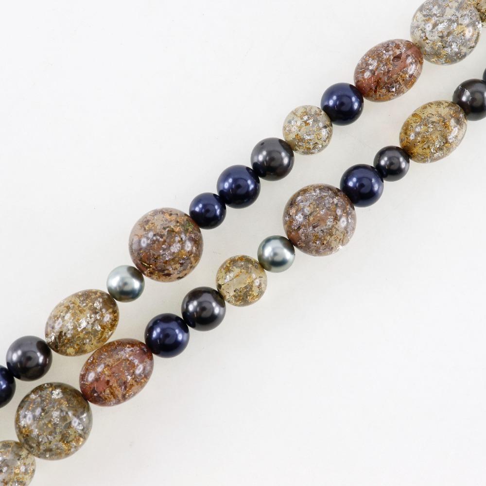 CHANEL COCO Mark Necklace multicolor metallic/Fake pearl/Rhinestone 147g Women Used