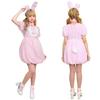 Clearstone Fluffy Animal Cosplay Halloween Strawberry Rabbit Costume for Women, Pink