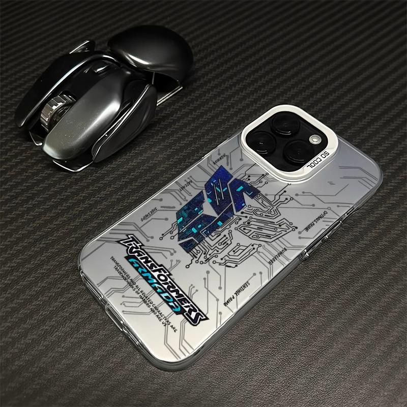 Silberne Anime Transformers Handyhülle für Apple 17, 14 Pro, 11, 8 Plus, 7, 16E, 13 - Neues cooles Modell