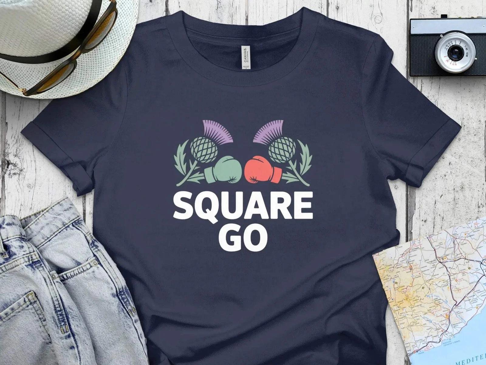 Square Go – Boxing Thistle Scotland Funny T-Shirt S